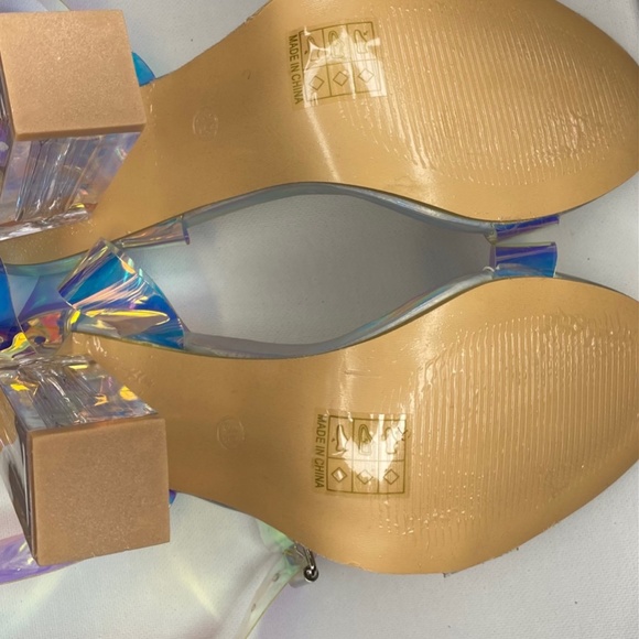 Prom Shoes! Clear Heel Open Toe (Clear & Hologram) - Picture 7 of 10